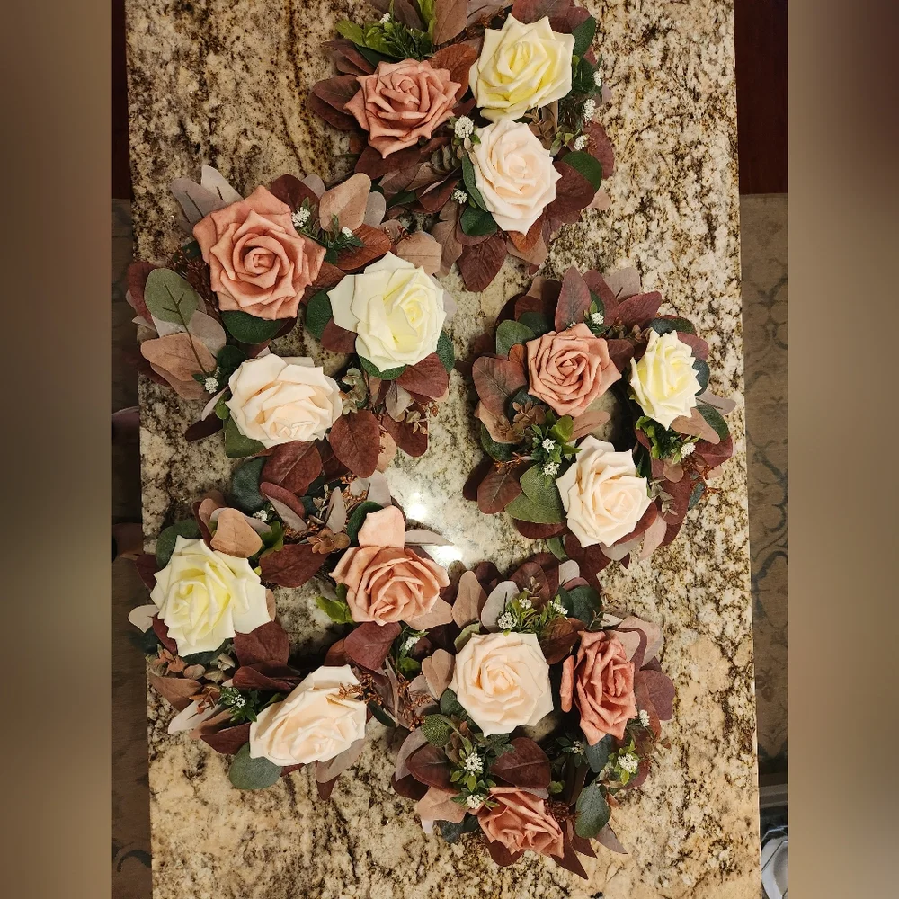 Lings Flowers Centerpiece Arrangement Dusty Rose & Cream Wedding, Baby Shower